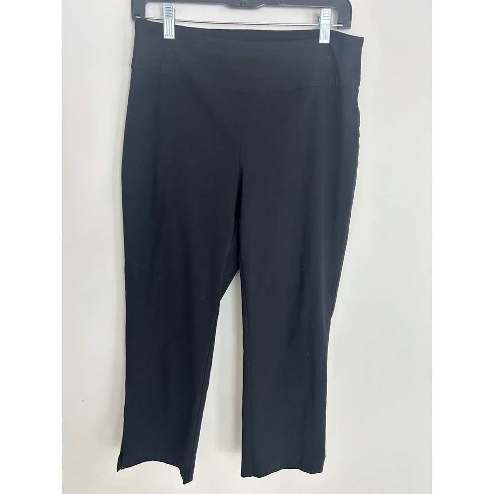 IZOD Golf Womens Black Pull On Cropped Pants Size 6 Side Slit Stretch Trousers